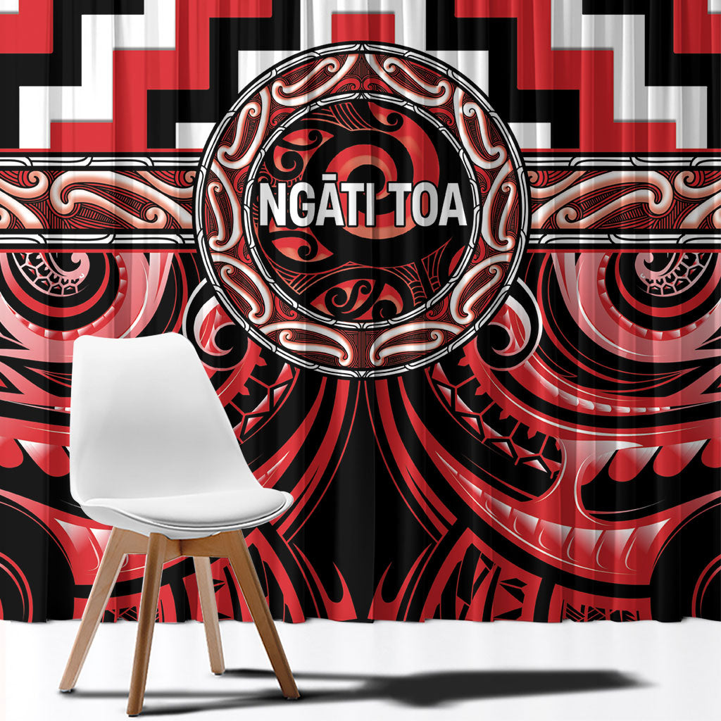 Aotearoa Ngati Toa Window Curtain Maori Iwi Poutama Puhoro Tattoo LT14 - Polynesian Pride