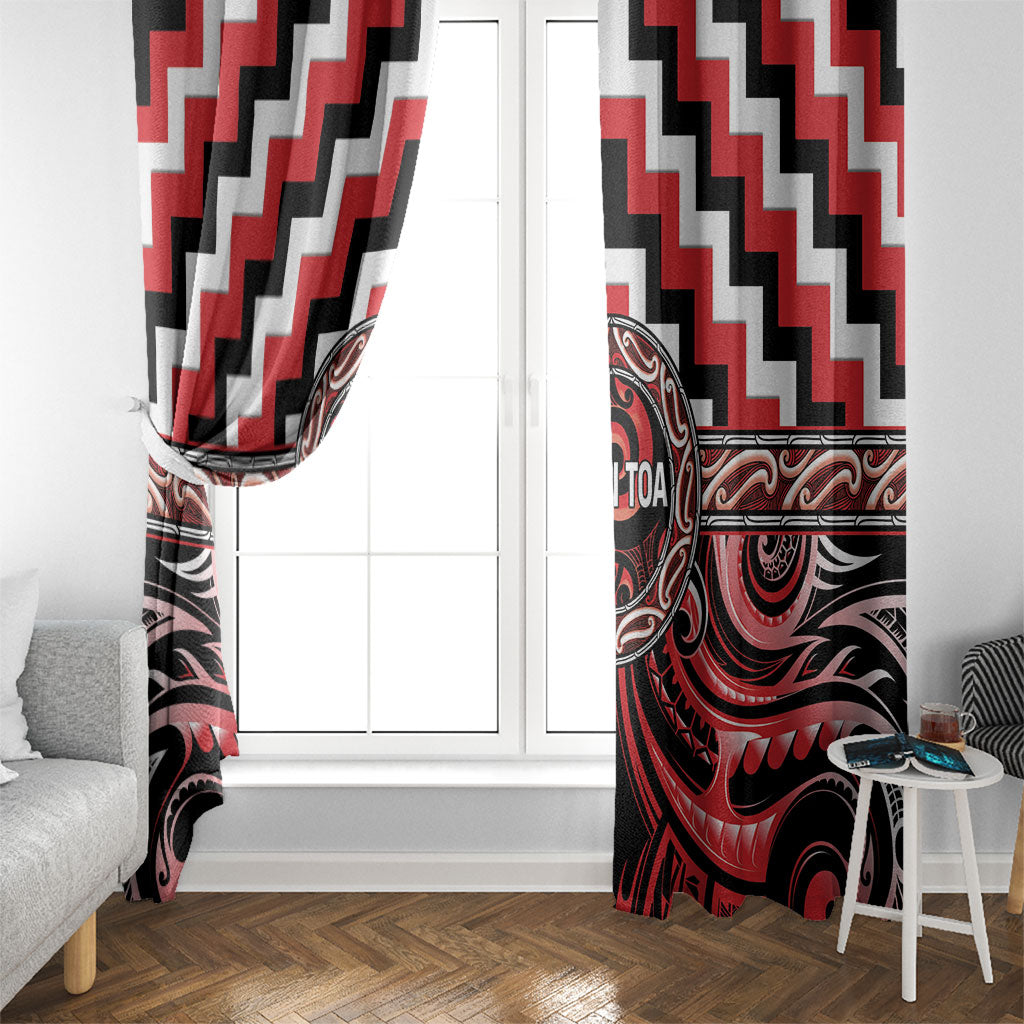 Aotearoa Ngati Toa Window Curtain Maori Iwi Poutama Puhoro Tattoo LT14 - Polynesian Pride