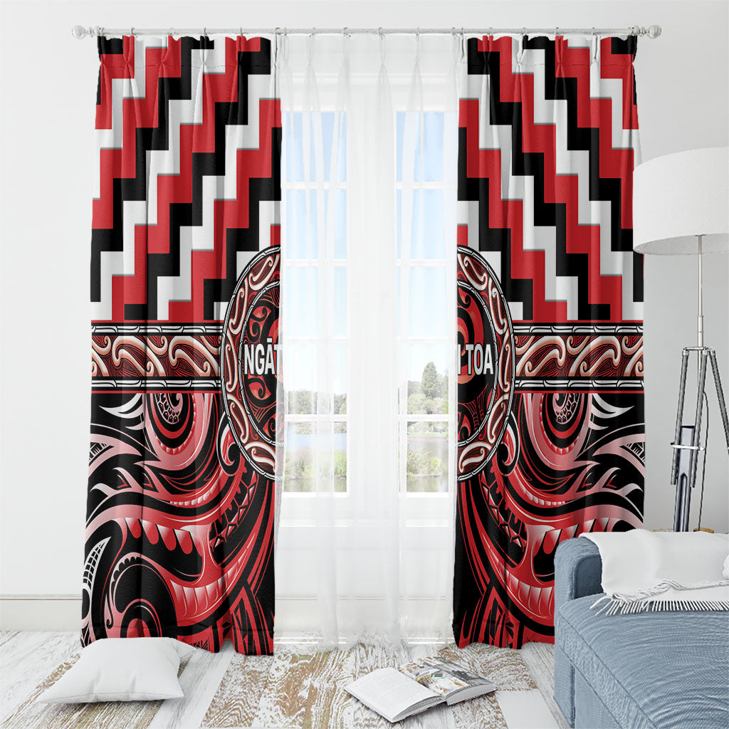 Aotearoa Ngati Toa Window Curtain Maori Iwi Poutama Puhoro Tattoo LT14 - Polynesian Pride