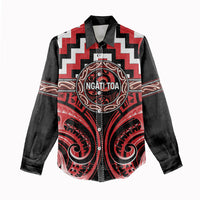 Aotearoa Ngati Toa Personalised Women Casual Shirt Maori Iwi Poutama Puhoro Tattoo LT14 - Polynesian Pride