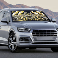 Aotearoa Ngati Tama Auto Sun Shade Maori Iwi Poutama Puhoro Tattoo LT14 - Polynesian Pride