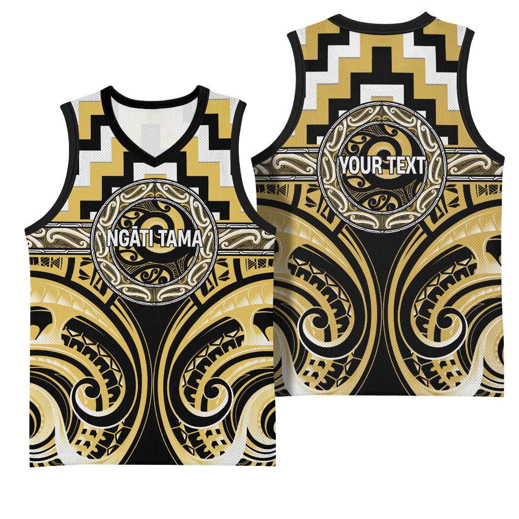 Aotearoa Ngati Tama Personalised Basketball Jersey Maori Iwi Poutama Puhoro Tattoo LT14 - Polynesian Pride