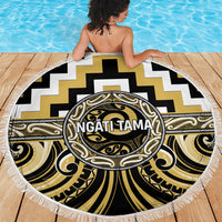 Aotearoa Ngati Tama Beach Blanket Maori Iwi Poutama Puhoro Tattoo LT14 - Polynesian Pride