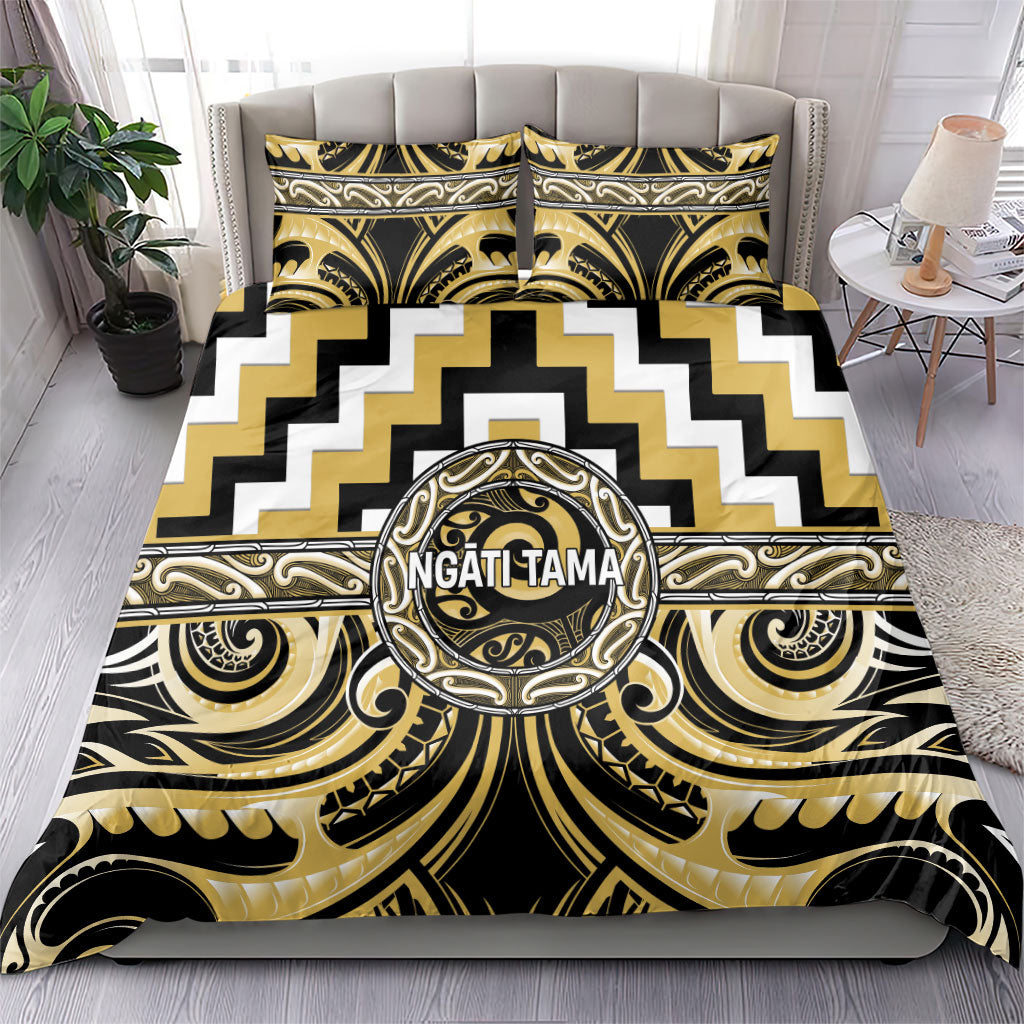 Aotearoa Ngati Tama Bedding Set Maori Iwi Poutama Puhoro Tattoo LT14 - Polynesian Pride