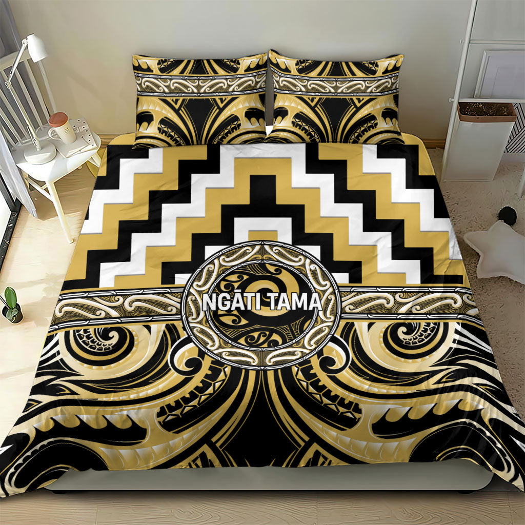 Aotearoa Ngati Tama Bedding Set Maori Iwi Poutama Puhoro Tattoo LT14 - Polynesian Pride