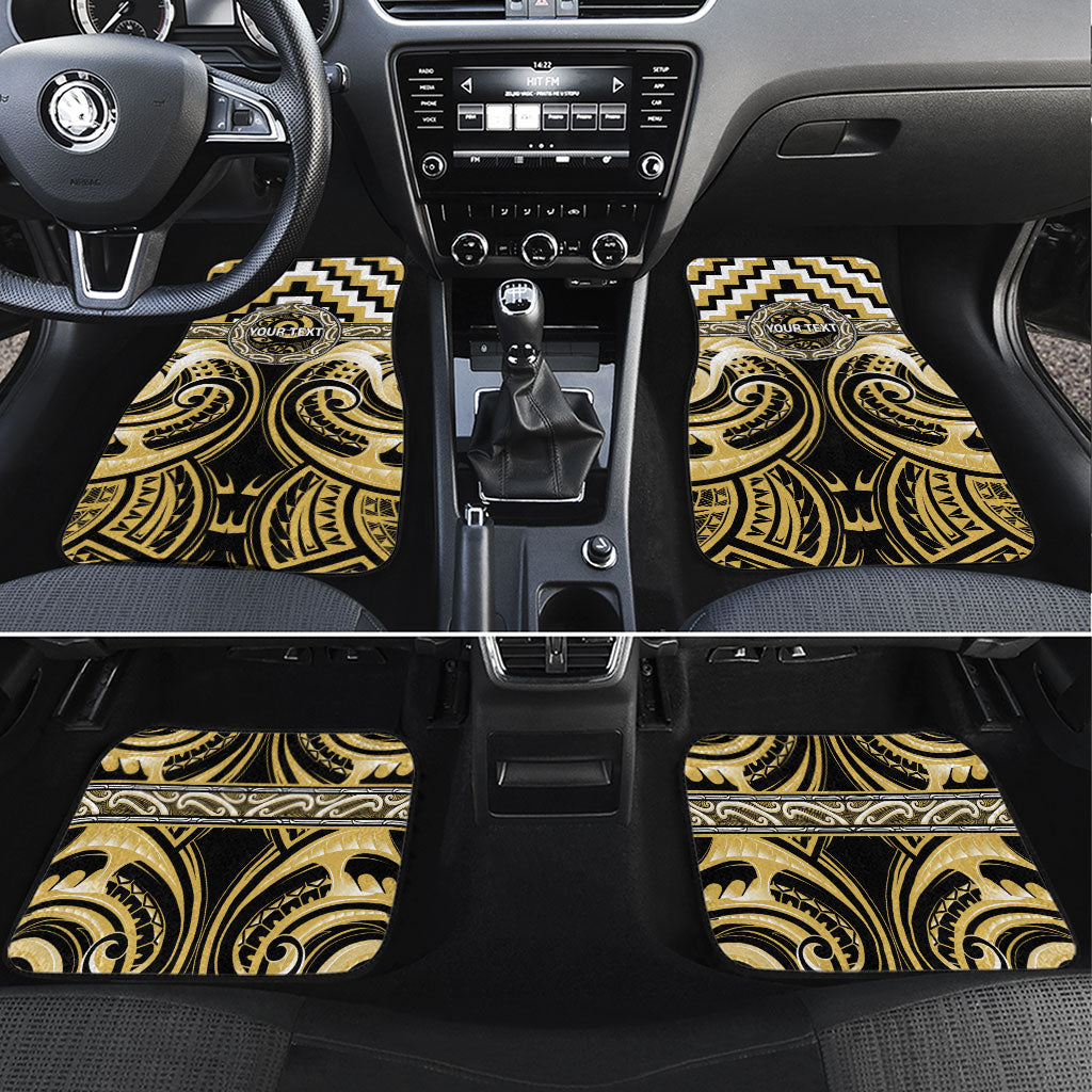 Aotearoa Ngati Tama Personalised Car Mats Maori Iwi Poutama Puhoro Tattoo LT14 Set 4pcs Yellow - Polynesian Pride