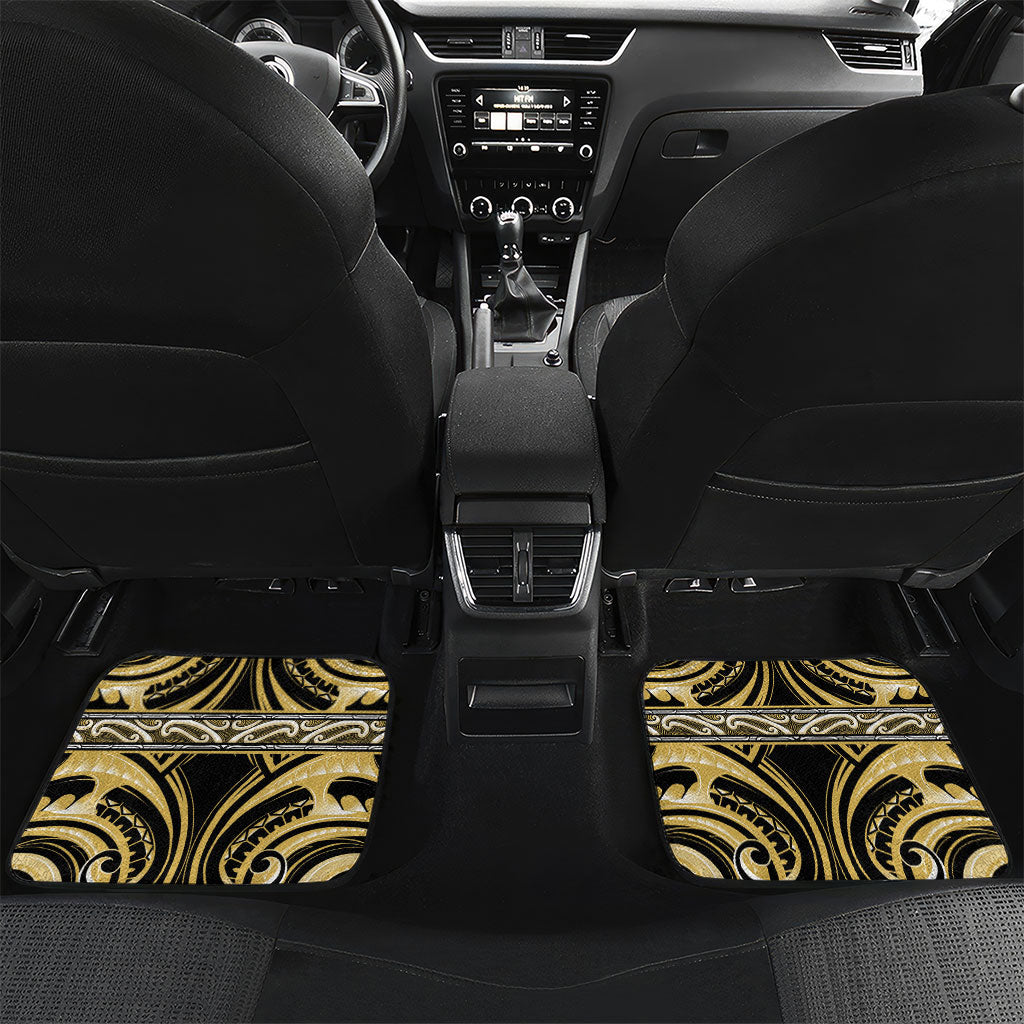 Aotearoa Ngati Tama Personalised Car Mats Maori Iwi Poutama Puhoro Tattoo LT14 Set 2pcs - Back Yellow - Polynesian Pride