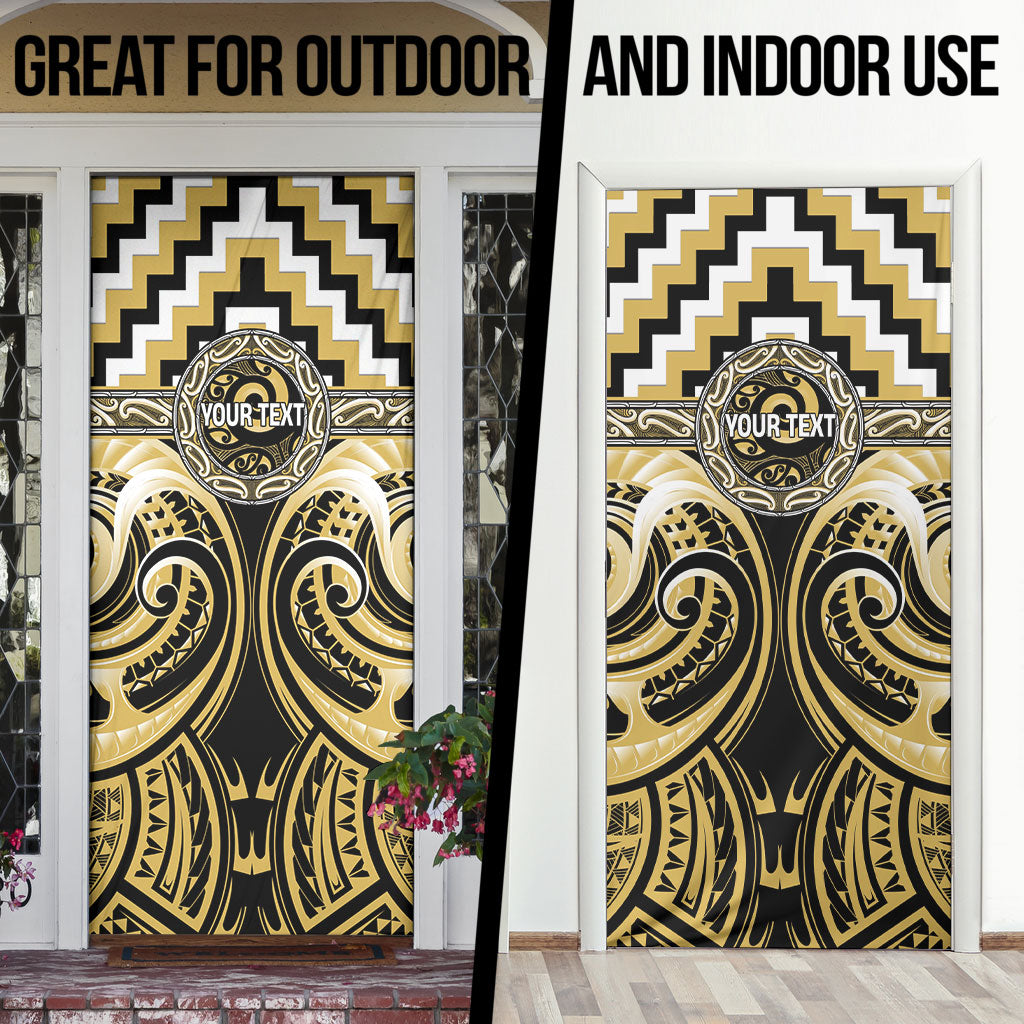 Aotearoa Ngati Tama Personalised Door Cover Maori Iwi Poutama Puhoro Tattoo LT14 - Polynesian Pride