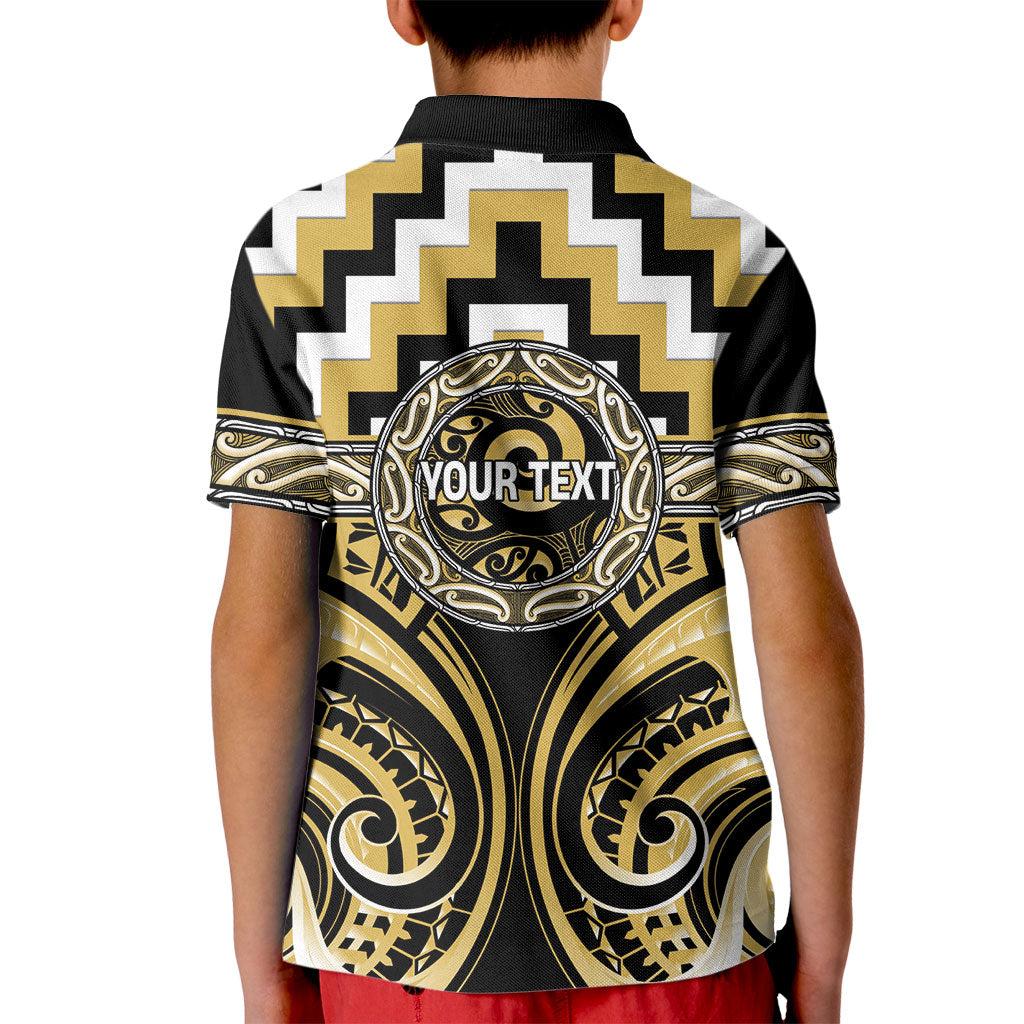 Aotearoa Ngati Tama Personalised Kid Polo Shirt Maori Iwi Poutama Puhoro Tattoo LT14 - Polynesian Pride