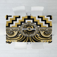 Aotearoa Ngati Tama Tablecloth Maori Iwi Poutama Puhoro Tattoo LT14 Yellow - Polynesian Pride