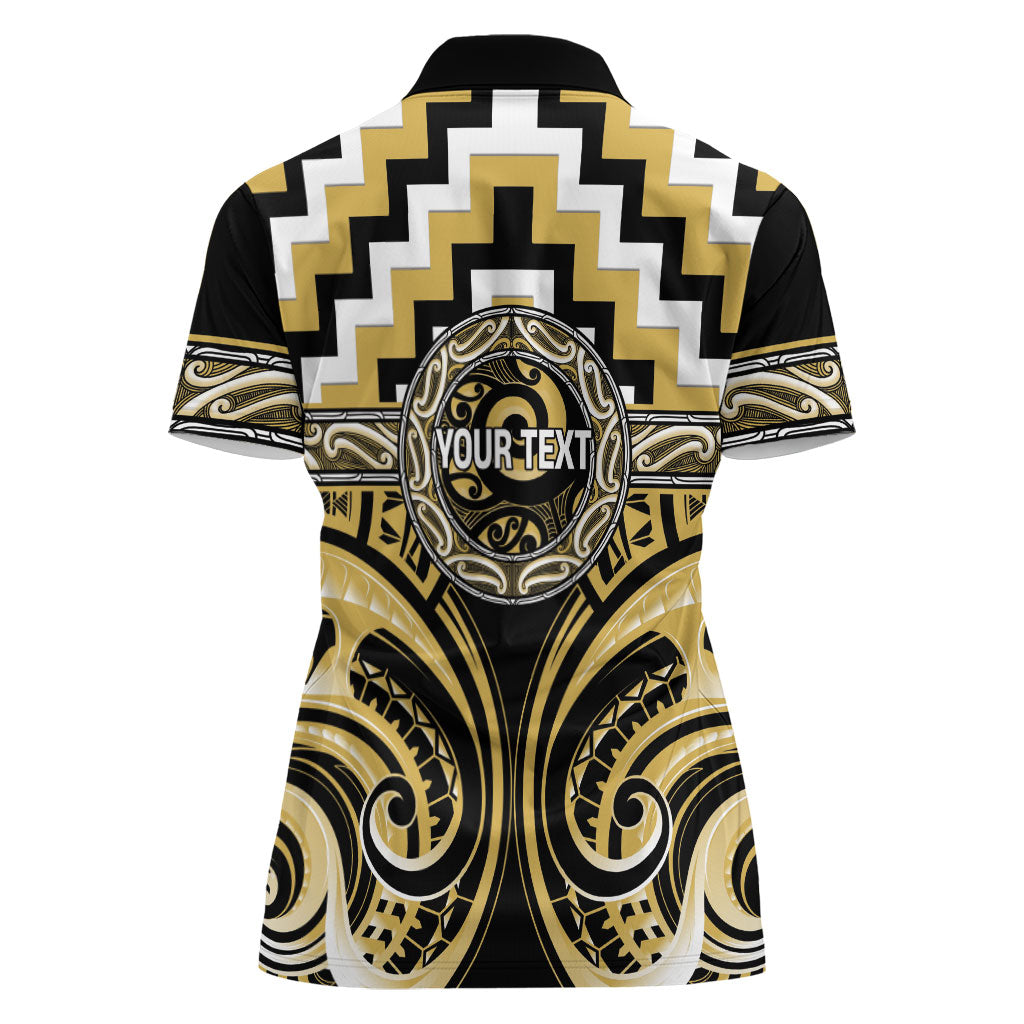 Aotearoa Ngati Tama Personalised Women Polo Shirt Maori Iwi Poutama Puhoro Tattoo LT14 - Polynesian Pride