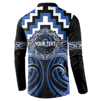 Aotearoa Ngati Ruanui Personalised Button Sweatshirt Maori Iwi Poutama Puhoro Tattoo LT14 - Polynesian Pride