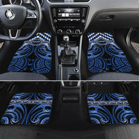 Aotearoa Ngati Ruanui Personalised Car Mats Maori Iwi Poutama Puhoro Tattoo LT14 Set 4pcs Blue - Polynesian Pride