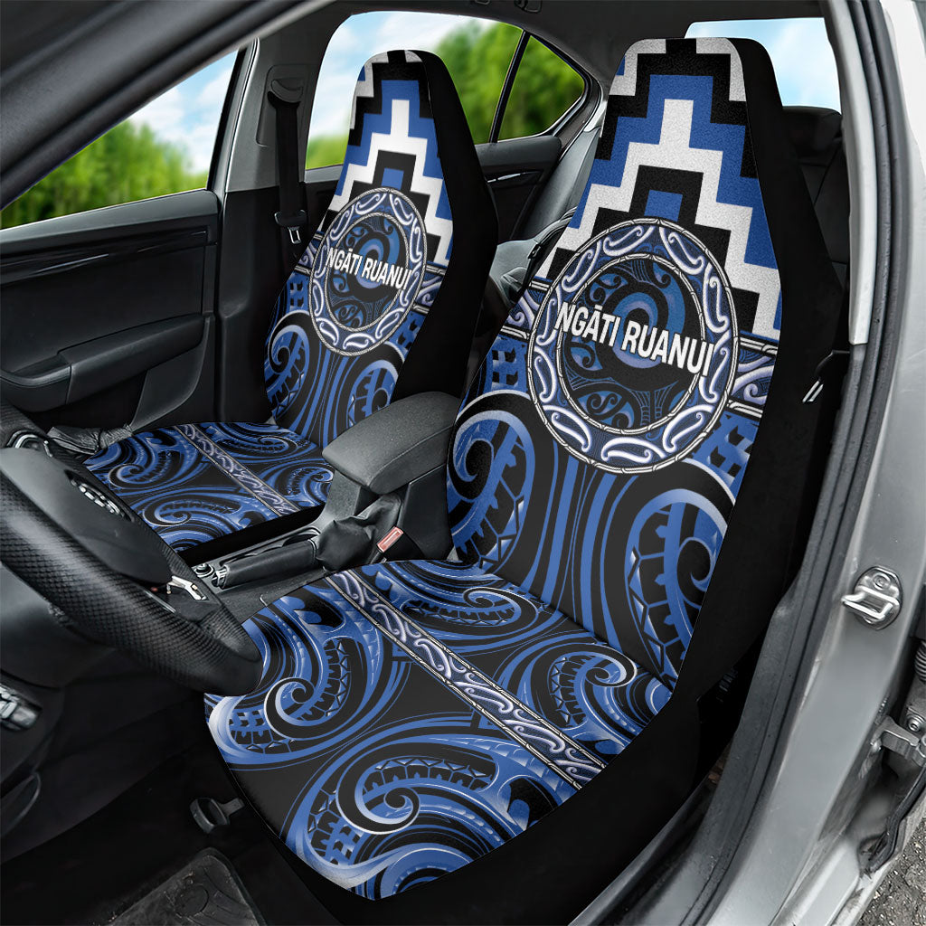 Aotearoa Ngati Ruanui Car Seat Cover Maori Iwi Poutama Puhoro Tattoo LT14 - Polynesian Pride
