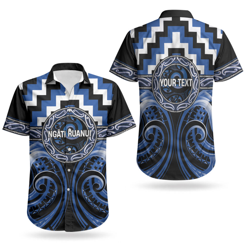 Aotearoa Ngati Ruanui Personalised Couples Matching Tank Maxi Dress and Hawaiian Shirt Maori Iwi Poutama Puhoro Tattoo LT14 - Polynesian Pride