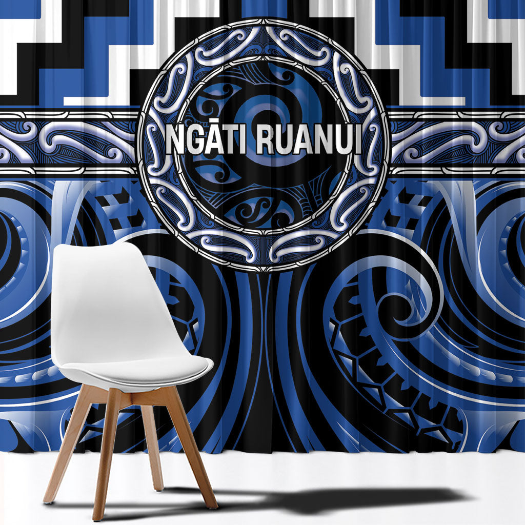 Aotearoa Ngati Ruanui Window Curtain Maori Iwi Poutama Puhoro Tattoo LT14 - Polynesian Pride