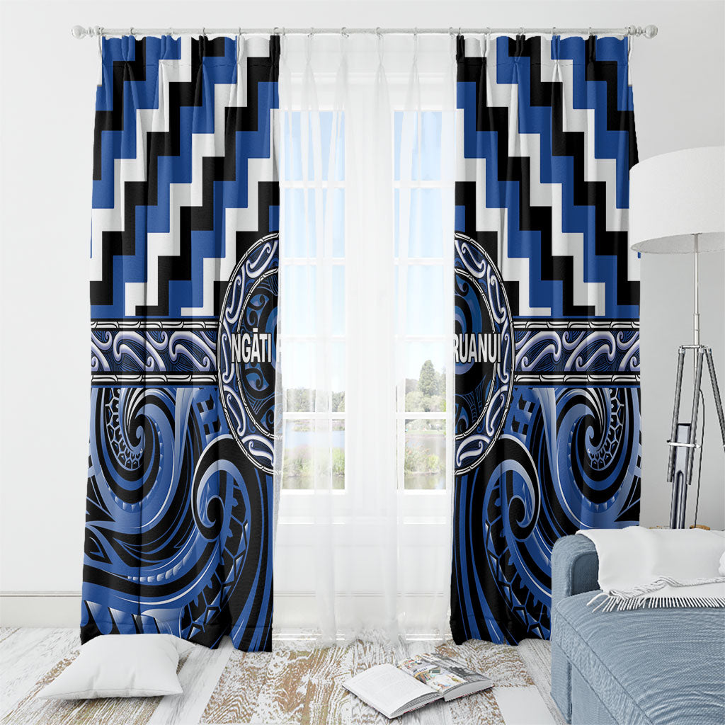 Aotearoa Ngati Ruanui Window Curtain Maori Iwi Poutama Puhoro Tattoo LT14 - Polynesian Pride