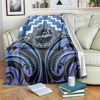 Aotearoa Ngaruahine Blanket Maori Iwi Poutama Puhoro Tattoo LT14 Blue - Polynesian Pride