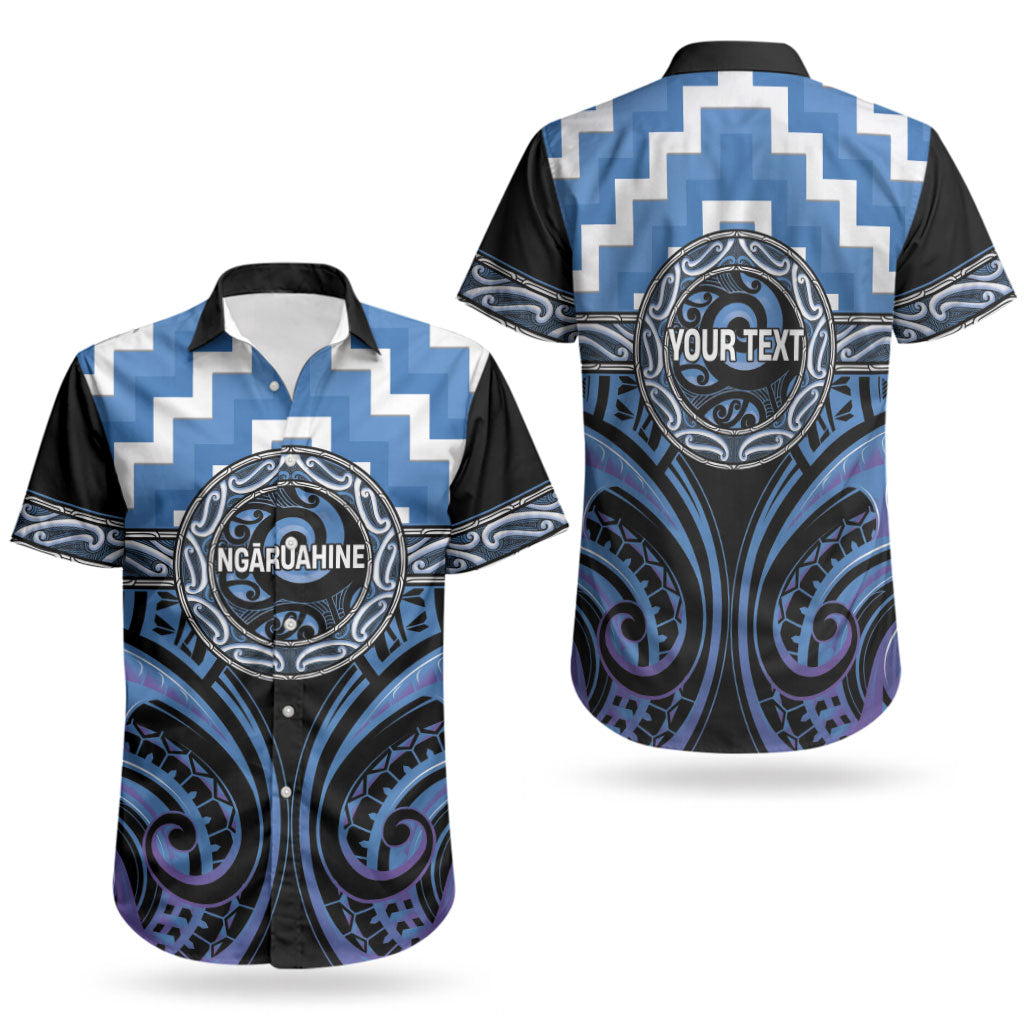 Aotearoa Ngaruahine Personalised Couples Matching Off Shoulder Short Dress and Hawaiian Shirt Maori Iwi Poutama Puhoro Tattoo LT14 - Polynesian Pride