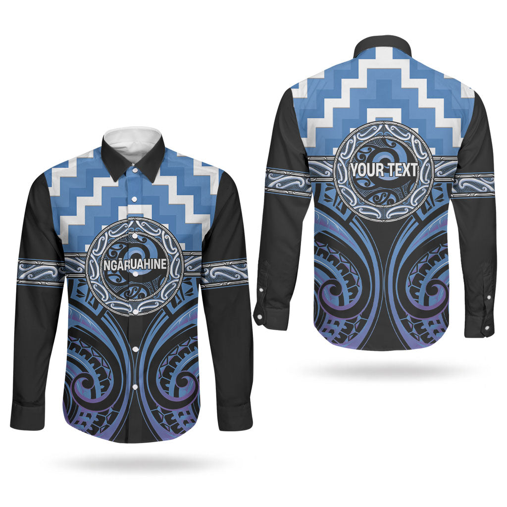 Aotearoa Ngaruahine Personalised Couples Matching Off Shoulder Short Dress and Long Sleeve Button Shirt Maori Iwi Poutama Puhoro Tattoo LT14 - Polynesian Pride