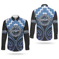 Aotearoa Ngaruahine Personalised Couples Matching Tank Maxi Dress and Long Sleeve Button Shirt Maori Iwi Poutama Puhoro Tattoo LT14 - Polynesian Pride