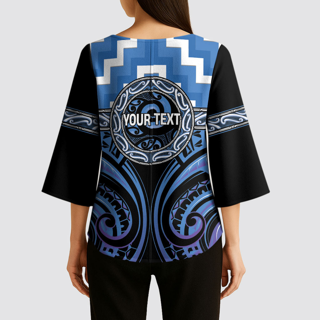 Aotearoa Ngaruahine Personalised Kimono Sleeve Blouse Maori Iwi Poutama Puhoro Tattoo LT14 - Polynesian Pride