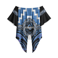 Aotearoa Ngaruahine Personalised Off Shoulder Wrap Waist Top Maori Iwi Poutama Puhoro Tattoo LT14 - Polynesian Pride