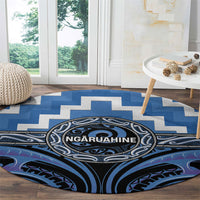 Aotearoa Ngaruahine Round Carpet Maori Iwi Poutama Puhoro Tattoo LT14 - Polynesian Pride