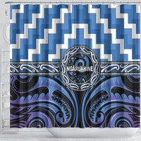 Aotearoa Ngaruahine Shower Curtain Maori Iwi Poutama Puhoro Tattoo LT14 - Polynesian Pride