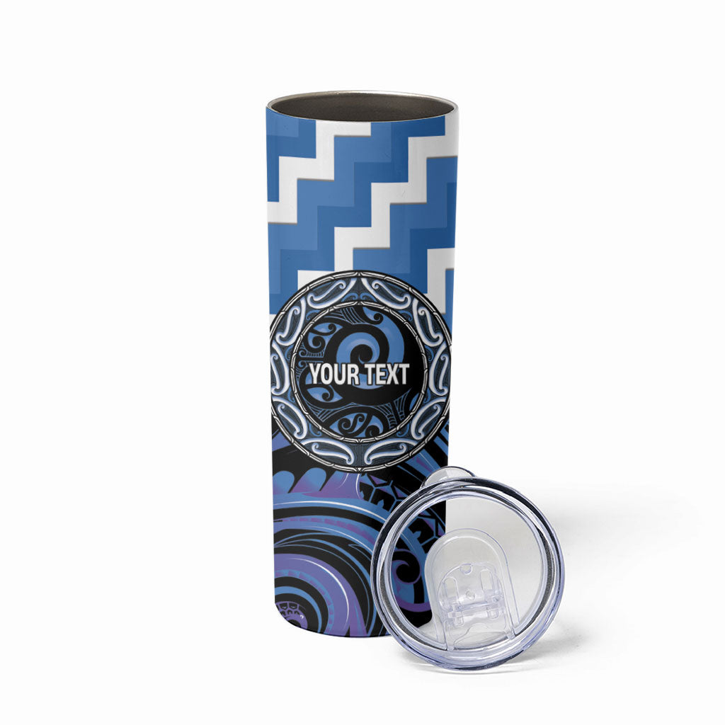 Aotearoa Ngaruahine Personalised Skinny Tumbler Maori Iwi Poutama Puhoro Tattoo LT14 - Polynesian Pride