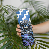 Aotearoa Ngaruahine Personalised Skinny Tumbler Maori Iwi Poutama Puhoro Tattoo LT14 - Polynesian Pride