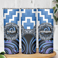 Aotearoa Ngaruahine Personalised Skinny Tumbler Maori Iwi Poutama Puhoro Tattoo LT14 - Polynesian Pride