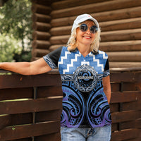 Aotearoa Ngaruahine Personalised Women Polo Shirt Maori Iwi Poutama Puhoro Tattoo LT14 - Polynesian Pride