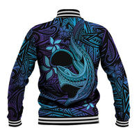 Nukuoro Atoll Baseball Jacket Polynesian Shark Tattoo Purple Gradient Vibes