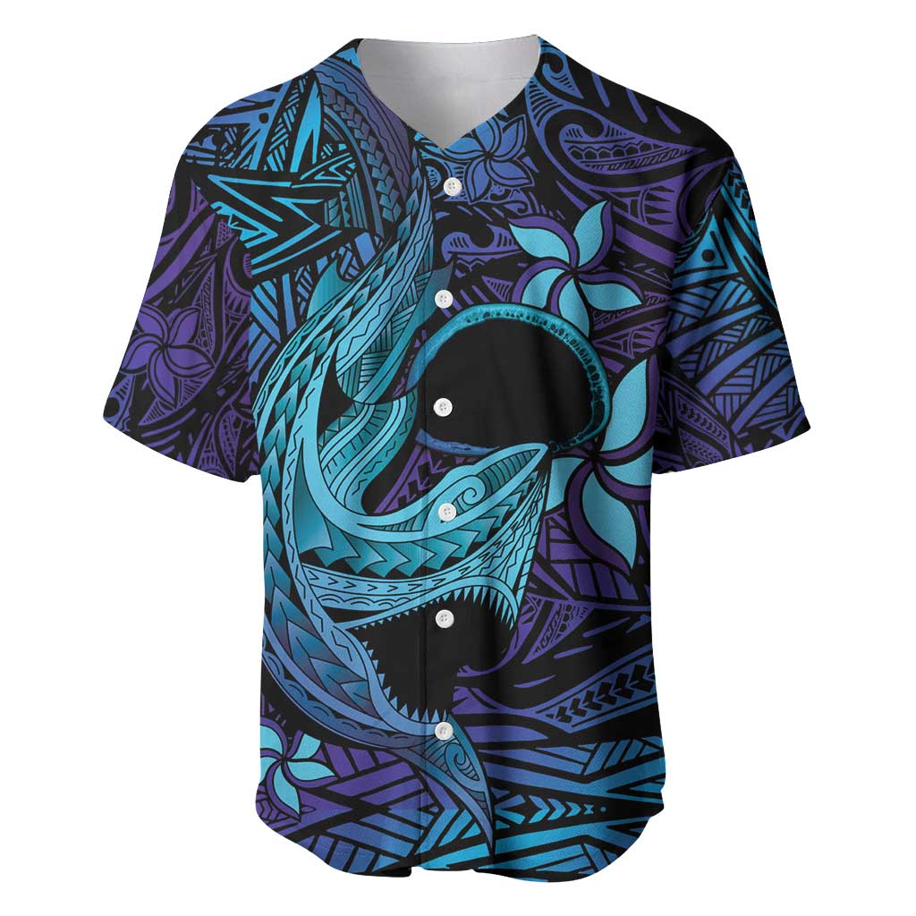Nukuoro Atoll Baseball Jersey Polynesian Shark Tattoo Purple Gradient Vibes LT14 Purple - Polynesian Pride