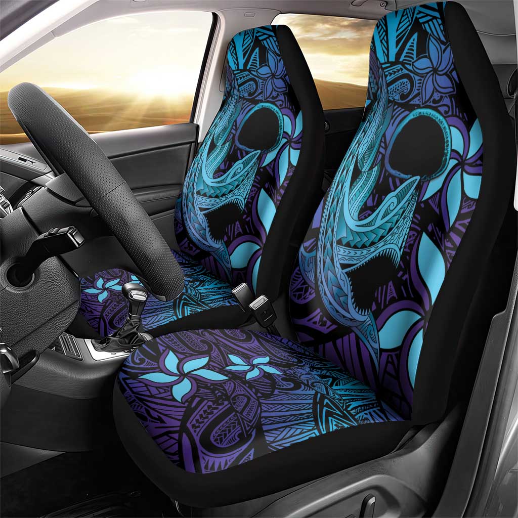 Nukuoro Atoll Car Seat Cover Polynesian Shark Tattoo Purple Gradient Vibes