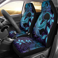 Nukuoro Atoll Car Seat Cover Polynesian Shark Tattoo Purple Gradient Vibes