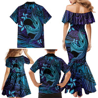 Nukuoro Atoll Family Matching Mermaid Dress and Hawaiian Shirt Polynesian Shark Tattoo Purple Gradient Vibes LT14 - Polynesian Pride
