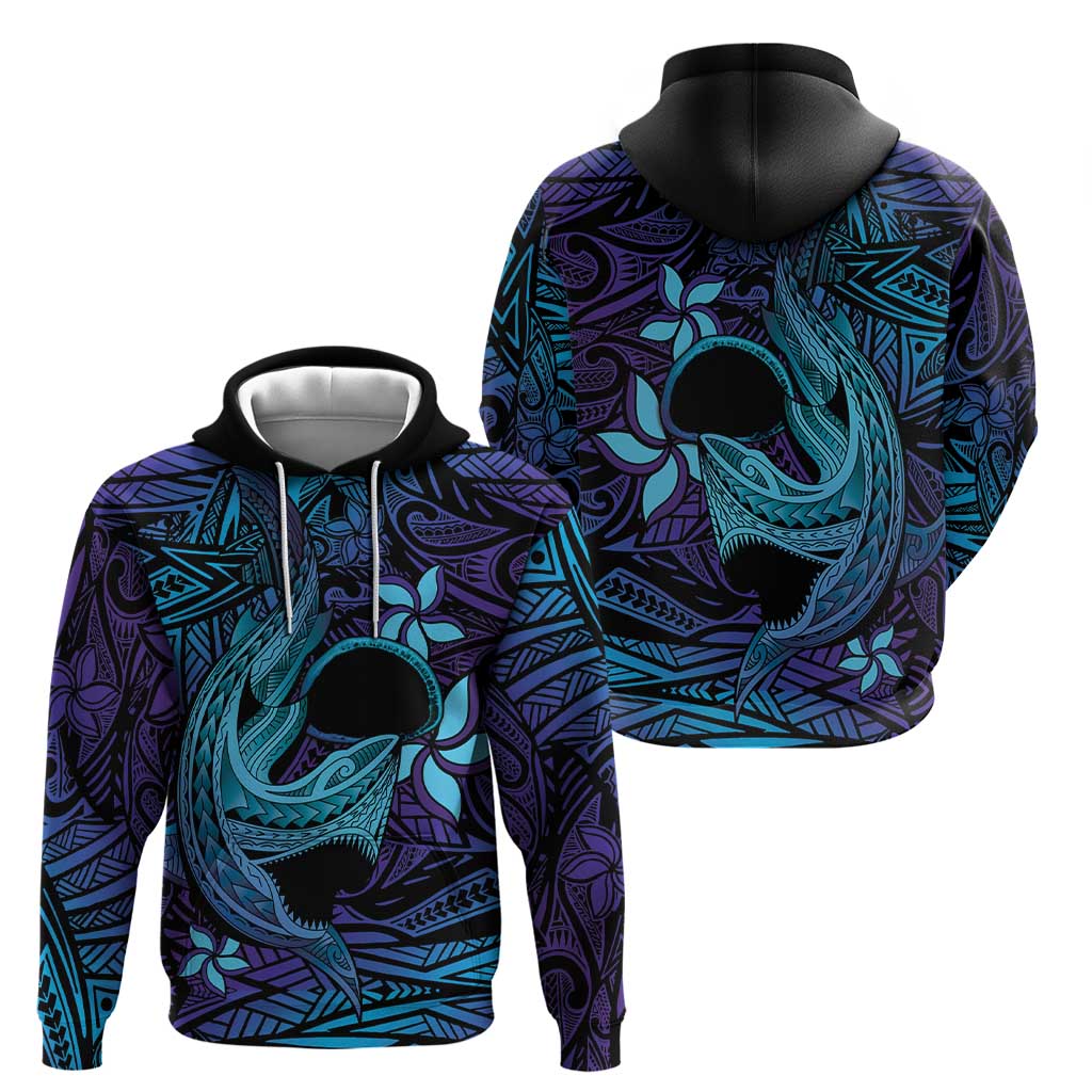 Nukuoro Atoll Hoodie Polynesian Shark Tattoo Purple Gradient Vibes