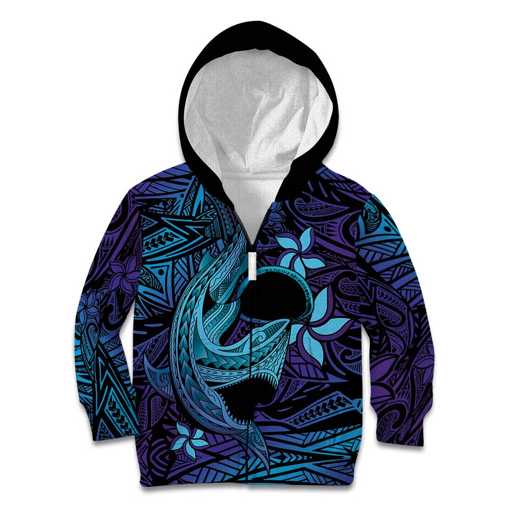 Nukuoro Atoll Kid Hoodie Polynesian Shark Tattoo Purple Gradient Vibes