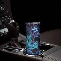 Nukuoro Atoll Skinny Tumbler Polynesian Shark Tattoo Purple Gradient Vibes LT14 - Polynesian Pride