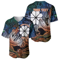 Personalised Kwajalein Atoll Baseball Jersey Polynesian Shark Tattoo Gradient Vibes LT14 - Polynesian Pride