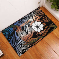 Personalised Kwajalein Atoll Rubber Doormat Polynesian Shark Tattoo Gradient Vibes