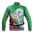 Marshall Islands Kwajalein Atoll Baseball Jacket Curves Polynesian Mix Tropical Flowers