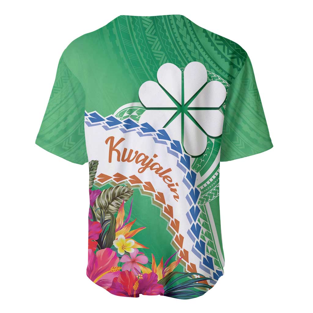 Marshall Islands Kwajalein Atoll Baseball Jersey Curves Polynesian Mix Tropical Flowers LT14 - Polynesian Pride