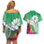 Marshall Islands Kwajalein Atoll Couples Matching Off Shoulder Short Dress and Hawaiian Shirt Curves Polynesian Mix Tropical Flowers