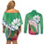 Marshall Islands Kwajalein Atoll Couples Matching Off Shoulder Short Dress and Long Sleeve Button Shirt Curves Polynesian Mix Tropical Flowers