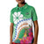 Marshall Islands Kwajalein Atoll Kid Polo Shirt Curves Polynesian Mix Tropical Flowers