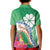 Marshall Islands Kwajalein Atoll Kid Polo Shirt Curves Polynesian Mix Tropical Flowers