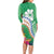 Marshall Islands Kwajalein Atoll Long Sleeve Bodycon Dress Curves Polynesian Mix Tropical Flowers